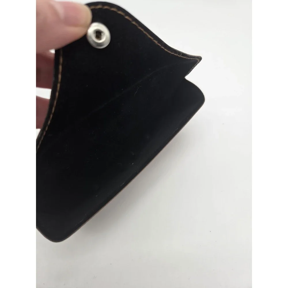 Ray Ban Sunglass Case Holder‎ - Brown Tan Pebble Leather Snap Closure